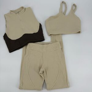 Devon Windsor Textured Athletic Leggings in Canvas | Size XS